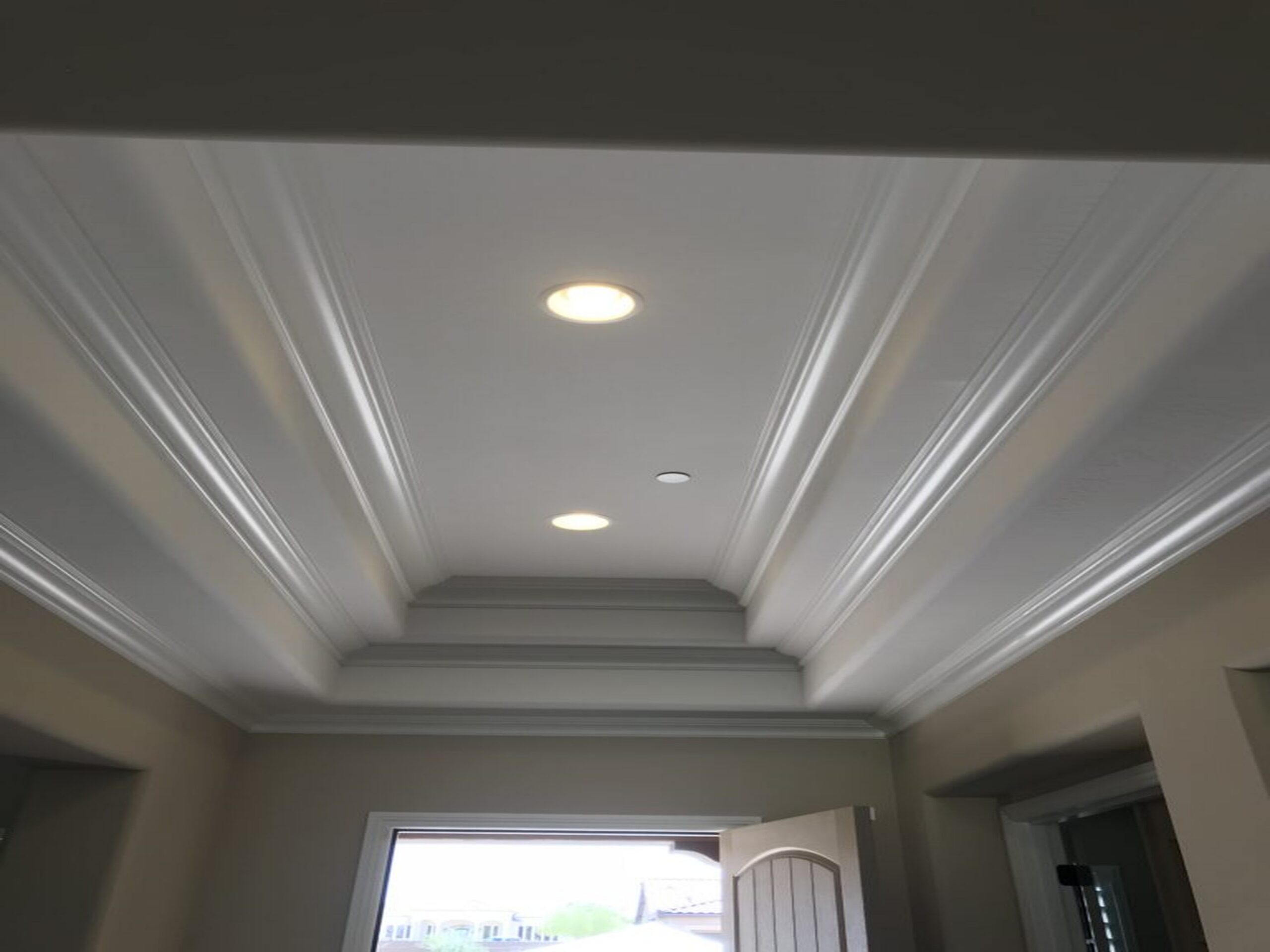 Custom crown moulding and tray ceiling installation in Scottsdale AZ by Heritage Crown and Millworks